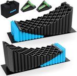 Kohree RV Leveling Blocks, Up to 50000 LBS, Curved Camper Levelers with Wheel Chocks, Rubber Mats & Carry Bag, RV Leveling Levelers for Heavy Duty Travel Trailers, Fifth Wheels, Blue