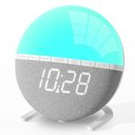 AFEXOA Wake Up Light Sunrise Alarm Clock for Kids, Heavy Sleepers, Bedroom, with Sunrise Simulation, Sleep Aid, Snooze, 7 Ringtones, 9 Colors Night Light, Ideal for Gift