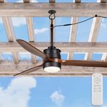 EKIZNSN Gazebo Fans Outdoor Hanging, 42" Gazebo Ceiling Fan with Light Hook Installation for Outside Porch, Pergola, Garage