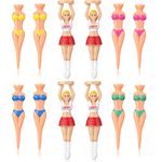 12 Pieces Funny Golf Tees Bikini Golf Tees Ladies Golf Tees Colorful Plastic Golf Tees Funny Golf Accessories for Men Women Golf Training Birthday Presents