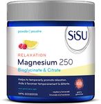 SISU Magnesium 250 (bis)Glycinate & Citrate Powder | Helps to Temporarily Promote Relaxation, Minimize Stress Levels & Improve Sleep Quality | Includes GABA and L-Theanine | Non GMO, Gluten Free, Rasp 133 gram