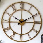 Vintage Clock Hand-Crafted Extra Large Analog Wall Clock/Brass Colour / 30 Inch (75 Cm'S)