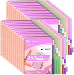 Bulk 24 Packs 8-Tab Binder Dividers with 2 Pockets, 192 Counts Binder Dividers Index for 3 Ring Binders, 8 Pastel Colors, US Letter Size (24)
