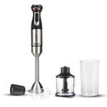 AGARO Grand 1000 Watts Hand Blender With Chopper, Jar & Whisker, 2 Variable Speed Modes & Speed Regulator, Stainless Steel Blades(Black), 400mmx60mm (33635)