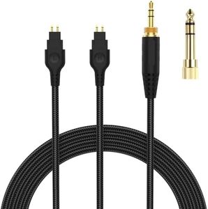 Auhsuxo Replacement Audio Cable Cord Compatible with Sennheiser HD600 HD650 HD580 HD660S HD58X HD565 HD545 HD535 HD6XX Headphones, 3.5mm 1/8" Plug and 6.35mm 1/4" Adapter 6.6FT/2m, Black