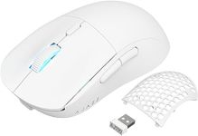 Wireless Gaming Mouse,60G Ultra-Lightwieght,PAW3395-26,000DPI Sensor Mouse Gaming Programmable 6 Buttons,Ergonomic Computer USB Gamer Mouse for Windows Laptop Mac-AJ199,2.4GHz RF/Mouse Wired,White