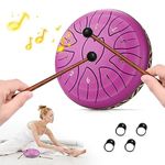 Steel Tongue Drum 6 Inch 11 Tone Hand Pan Percussion Musical Instrument Steel Drum Set with Drumsticks, Drumstick Stand for Adult Kid Musical Education Yoga