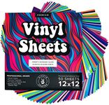 50 Pack Permanent Adhesive Vinyl Sheets, Glossy and Matte Finish, for Crafts, Decorating Mugs, Cars, Parties, and Home Projects