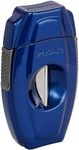 Xikar VX2 Blue V-Cut Cigar Cutter with Stainless Steel Blades & Secure Lock, Clips up to 70 Ring Gauge Cigars | 64 RG Bowl Spring-Loaded Deep V-Cut Cigar Snipper | Cigar Accessories for Aficionados