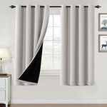 H.VERSAILTEX Blackout Curtains for Bedroom Thermal Insulated Blackout Curtains 63 inch Length Heat and Cold Blocking Curtains for Living Room with Black Liner 2 Panels Set, Pumice Stone