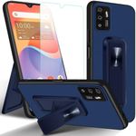 ZHIYIWU Case for ZTE Zmax 11 Z6251 Phone Case Hide Telescopic Folding with Ring Kickstand Shockproof Protective Cover，with 1pcs Screen Protector Reinforced Corners Blue