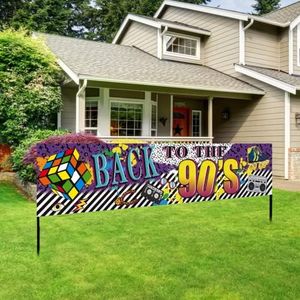 Back to The 90s Theme Party Banner Sign Decorations, Retro 90's Hip Hop Graffiti Backdrop Party Supplies, Throwback 90s Birthday Party Yard Sign Decor