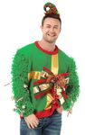 U LOOK UGLY TODAY Unisex Men's LED Christmas Jumper Light Up Novelty Rudolph Santa Reindeer Snowflakes Knitted Xmas Tree Ladies Sweater XL