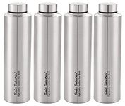 Kuber Industries Stainless Steel 4 Pieces Fridge Water Bottle, 700 ML (Silver)