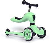 Scoot & Ride - Highwaykick 1 Children Adjustable Seated or Standing 2-in-1 Scooter Including Safety Pads (Kiwi) - for Ages 1-5