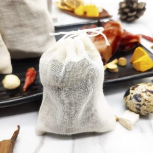 30 Pieces Spice Bags for Cooking Cheesecloth Bags for Straining Reusable Empty Tea Bags Drawstring Soup Bags Muslin Bags (8 x 10 CM)