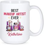 Makeup Lover Present - Personalized Best Makeup Artist Ever Ceramic Cup - Beautician Tea Mug for Christmas - Gift for Makeup Artist - Custom Name Makeup Artist Cup - White Coffee Mug 11oz or 15oz