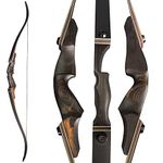 SHARROW 60 Inch Archery Recurve Bow Set for Adult 25-60 Lbs Takedown Wooden Bow Handle Hunting Bow and Arrow Set Target Practice Training Hunting Longbow Right Handed Birthday Gift(60Lbs, Bow)