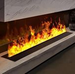 Steam Fireplace, 3D Multi-Color Flame,Electric Fireplace Insert Simulation 3D Flame Fake Fireplace Home Decoration Without Heat, Automatic Water Control for Steam (80L x 24W x 17.3H CM)