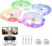 Ameta Morpho Drone for Kids with Camera 1080P HD, FPV RC Quadcopter for Beginners with 32 RGB Light/ 2 Batteries, Cool Toys Gifts for Boys Girls, Prevent Loss Buzzer, 18 min Flight Time