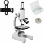 Microscope-200-4000X Magnification,Biological Educational Microscope for Students and Adults,with Phone Clip,Biological Specimen and Fill Light (white)