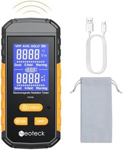 Neoteck 3-in-1 EMF Meter Portable Electromagnetic Radiation Detector Type C Rechargeable Backlit LCD Screen Audible Alarm Radiation Counter 1~1999V/m Electric Field 0.01~99.99ut Magnetic Field