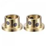 uxcell Flanged Sleeve Bearings 12mm Bore 15mm OD 12mm Length 21mm Flanged Dia 3mm Flange Thickness Wrapped Oilless Bushings Brass 2pcs