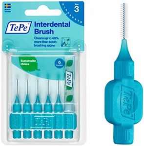 TePe Interdental Brush, Original, Blue, 0.6mm/ISO 3, 6pcs, plaque removal, efficient clean between the teeth, tooth floss, for small gaps