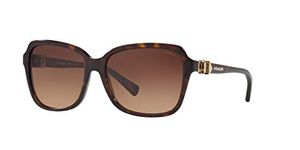 Coach Women's Hc8179 Sunglasses, Dark Tortoise/Brown Gradient, 58 mm