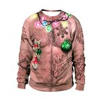 Ugly Christmas Jumpers for Women and Men Funny Novelty Santa Xmas Jumper No Hood 3D Print Snowman Sweatshirt Long Sleeve Pullover Christmas T-Shirt UK Clearance