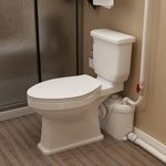 Macerating Toilet with Pump for Basement Upflush System, Two-Piece Toilet Kit Included Elongated Bowl, Macerator Pump, Extension Pipe for Toilet Laundry Sink Shower Waste Water Disposal, Nano-Glaze