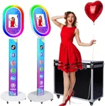 RDYMONKEY ZLPOWER Photo Booth for Any Ipad iPad Stand Shell with Free Custom Logo Remote Control RGB Beauty Ring Lights Portable Photobooth Machine and Flight Case for Parties Wedding Events Rental