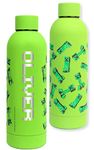 Minecraft - Personalised Water Bottles For Kids - Stainless Steel Water Bottle - Leakproof Water Bottle - BPA Free Water Bottle - 700ML - Green