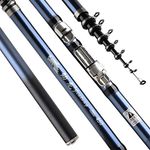 YGLONG Fishing Poles Power Telescopic Rock Fishing Rod 2.7m-5.4m Carbon Fiber Spinning Fishing Rod Feeder Rod Travel Boats Sea Fishing Rod (Length : 4.5 m)