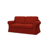 Soferia Replacement Compatible Cover for Ektorp 2-Seat Sofa, fabric Elegance Dark Orange