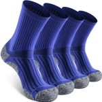 SITOISBE Cushioned Compression Unisex Mid-crew Socks 4-Pack, Medium, Royal Blue