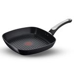 Tefal Cook & Savour Non-Stick Grill Pan/Thermo-Spot Technology/Titanium Non-Stick Coating/26 cm x 26cm / Superior Induction Base/Suitable for All Hob Types/Black / 2 Years of Coverage