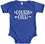 Olive Loves Apple Cousin Crew T-Shirts and Bodysuits for Baby and Toddler Boy and Girls Fun Family Outfits, Vintage Royal Bodysuit, 6 Months