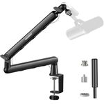 Microphone Arm,Aokeo AK-55 Desk Low Profile Mic Boom Arm Stand,Suitable For Blue Yeti,Snowball iCE,HyperX QuadCast,SoloCast,Elgato Wave,Etc