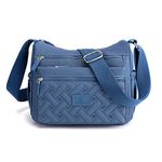 Womens Multi Pocket Casual Crossbody Bag Waterproof Shoulder Messenger Bag Handbag for Daily Use Travel (Blue)