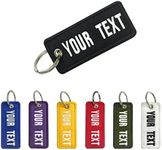 Custom Embroidery Keychain, Personalized Name Number Key Tag, Embroidery Your Any Text Keyring Accessories for Luggage, Car, Motorcycles, Backpacks and Gift