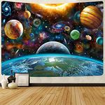 FEASRT Space Planet Tapestry Galaxy Universe Planets Tapestry Solar System Tapestry Wall Hanging Tapestries for Bedroom Living Room Apartment Dorm Decorations 80x60 Inches GTZYAY243