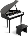 STRICH 37 Keys Kids Piano Keyboard Set, Mini Grand Digital Piano for Kids with Stand Chair, Wood Piano for 3+ Girls and Boys, Classic Black, SEK-60