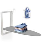 Ivation Wall-Mounted Ironing Board | Foldable 36.2” x 12.2” Sturdy Ironing Station for Home & Apartments, Easy-Release Lever, Removable Cotton Cover, Includes Mounting Hardware with Iron Holder