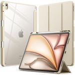 JETech Case for iPad Air 13-Inch M2 (2024) with Pencil Holder, Clear Transparent Back Shell Slim Stand Shockproof Tablet Cover, Auto Wake/Sleep (Starlight)