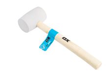 OX Pro White Rubber Mallet - Non-marking Rubber Mallet Hammer with Wooden Handle - 16 oz