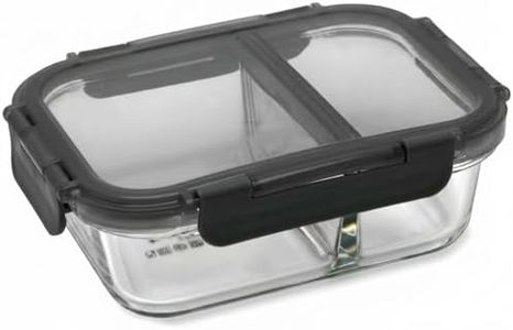 Pyrex Meal Prep Divided Storage – Borosilicate Glass Containers with Snap Lock Lids for Portion Control and Airtight Transport – Microwave, Oven, Fridge, Freezer and Dishwasher Safe – 580ml Capacity