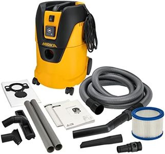 MIRKA Industriestaubsauger Nass- und Trockensauger 25 Liter/Absaugschlauch / 1000 W Leistung/inkl. Adapter Schleifmaschinen/Düsenset, Schwarz, Gelb