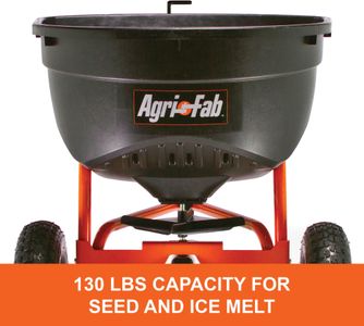 Agri-Fab 130lb Towed Broadcast Spreader – Black/Orange