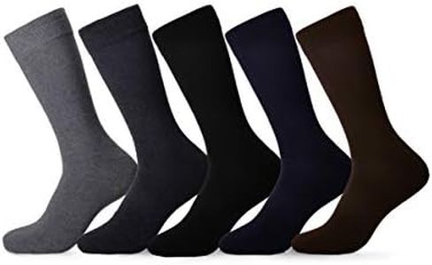 Emprella Dress Socks for Men- 5 Pack Mens Solid